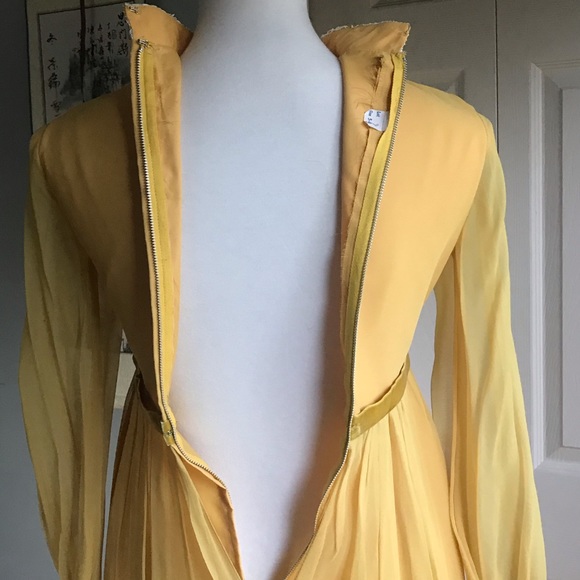 SOLD Vintage yellow organza hippie boho dress - Picture 5 of 8